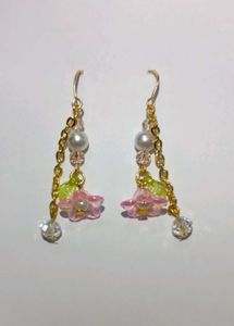 Elegant Handmade Beaded Floral Earrings