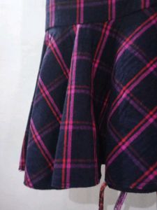 Plaid Flared Skirt