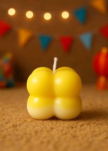 Bubble Candle - Yellow &amp; White