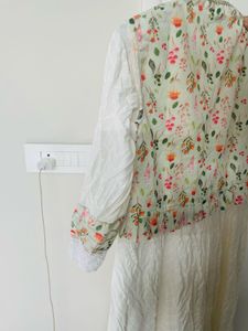 Floral Embroidered Dress with Jacket