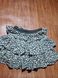 y2k Animal Print Tiered Skirt