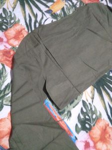 Olive Embroidered Crop Top