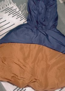 Blue &amp; Brown cape style hodded jacket