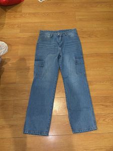 Blue Denim Cargo Jeans