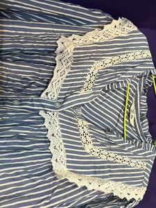 Crochet lace Detailed Casual Blouson Shirt