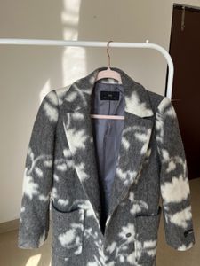 ABSTRACT Print WOOL Long COAT
