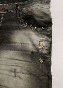 Distressed Gray Jeans