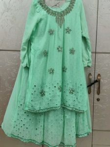 Mint Green Embroidered Kurti