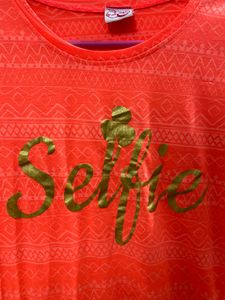 Orange Neon Colour Tshirt For Women