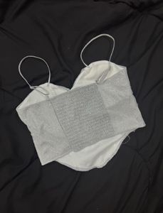 SILVER CORSET TOP