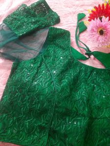 Emerald Green Embroidered Blouse