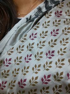 New Ash Satin Saree