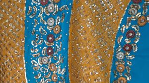 Blue Yellow Saree
