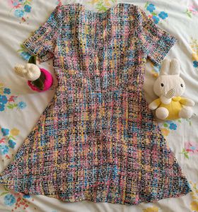 Colorful Tweed Mini Dress
