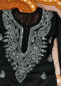 Stylish Embroidered  Chickenkari Kurti