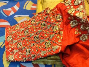 Gold Tissue Saree With Heavy Embroidered Blouse