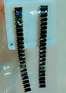 Black Linear Earrings