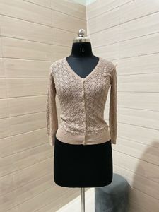 Vinatge Beige Knit Cardigan