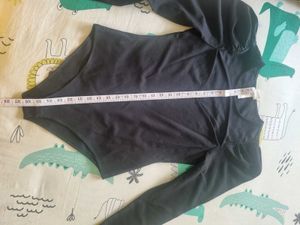 H&amp;M Beautiful Black Puffed Sleeve Bodysuit