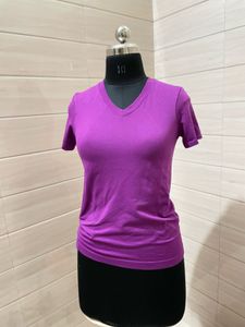 champion Purple V-Neck T-Shirt