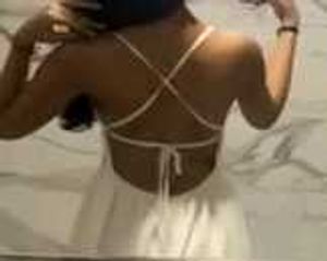 Women&#39;s White Backless Mini Dress