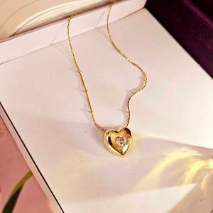 Gorgeous Chunky Golden Heart Pendant Necklace