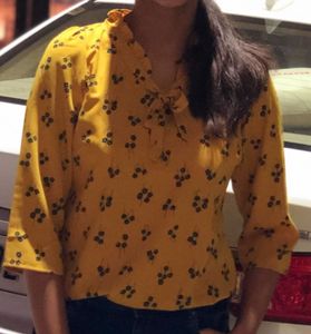 Floral Tie-Neck Blouse