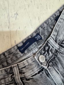 Gray Denim Straight Leg Jeans