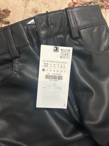 Zara Faux Leather Flared Pants + freebie