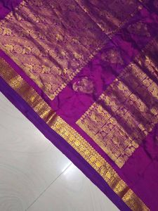 Purple Pure Kanchi Pattu Saree 💜