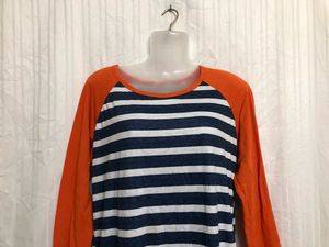 Blue &amp; Orange Long Sleeve Cotton T Shirt