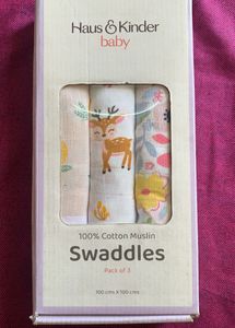 haus &amp; kinder Muslin Swaddles – Pack of 3