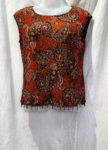 18211. Paisley Print Sleeveless Top