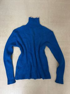 Blue Turtleneck Sweater