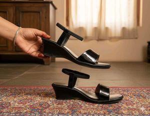 Black Ankle Strap Wedges