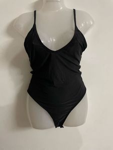 Black Deep Neck Bodysuit