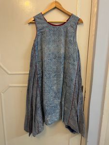 Blue &amp; Red Accent Tunic Dress Fabindia