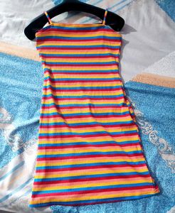 Rainbow Striped Mini Dress