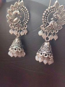Oxidised Silver Hanging Earrings