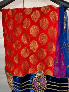 Red &amp; Blue Saree