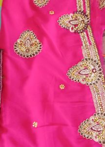 Elegant Pink Embellished Saree