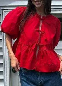 🎀Pinterest Red Bow Tie Top