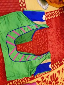 Pink Embroidered Saree with stiched blouse