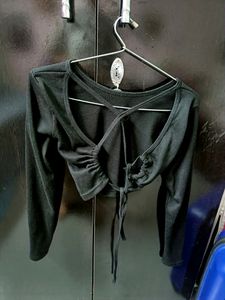 Black Backless Tie Top