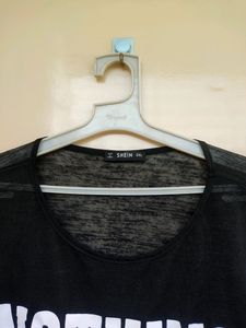 Black Sheer Oversized Top