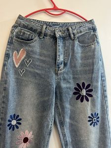 Embroidered Denim Jeans