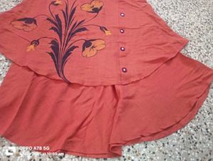 Cute Coral Girls Top