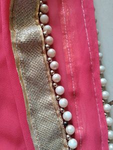 Pink Embellished Saree