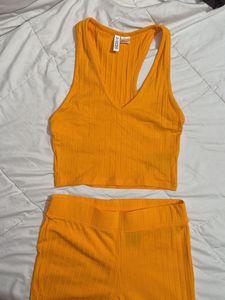 Yellow Ribbed Co-ord | H&M | Size S
