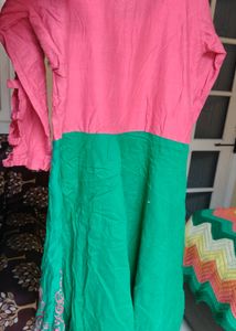 Green Pink Anarkali